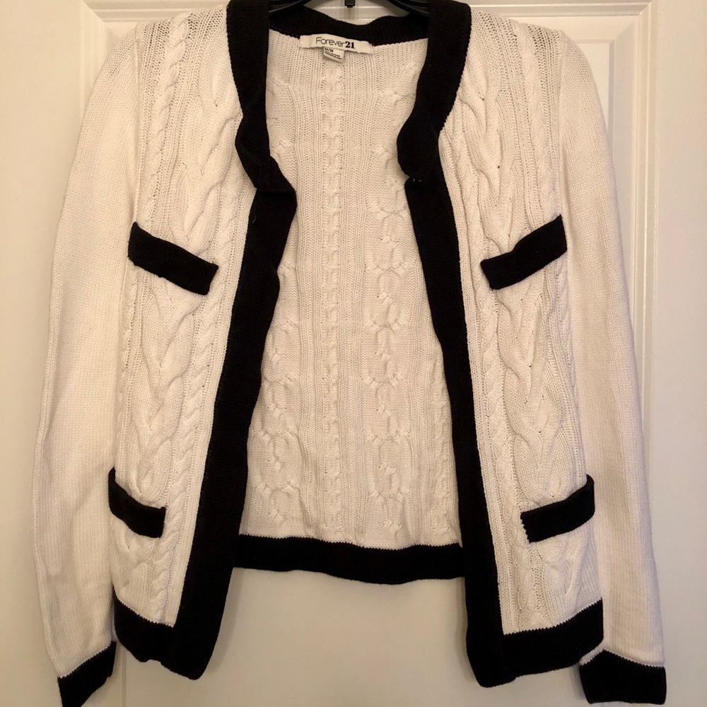 Black and white cardigan